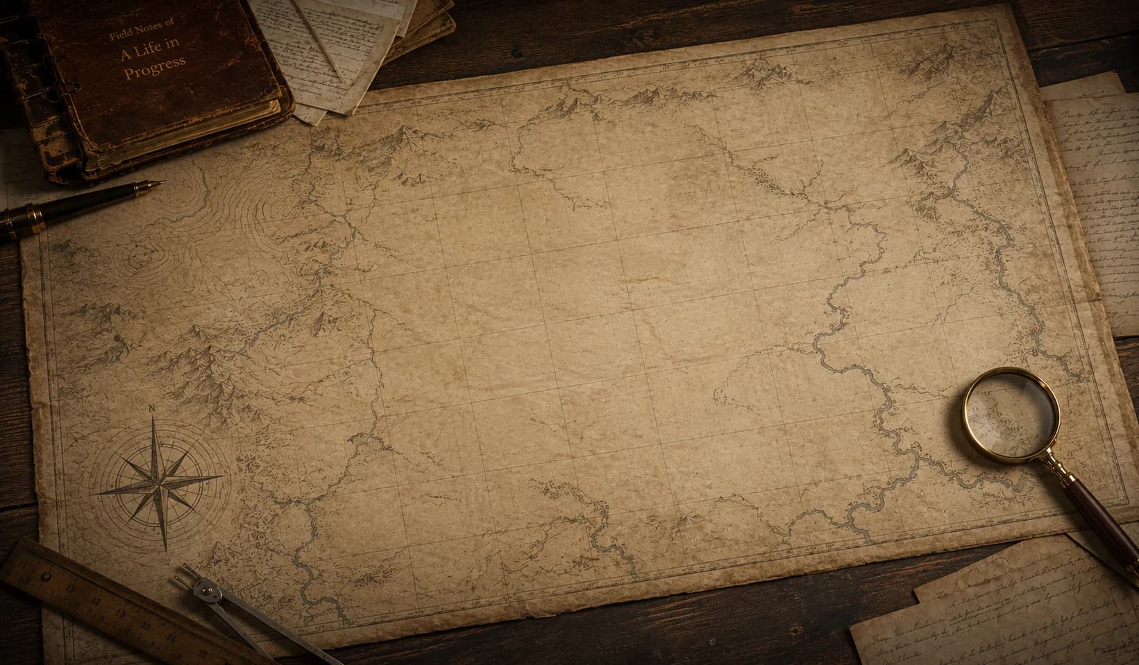 An unlabeled survey map prepared for the Atlas of Wolves
