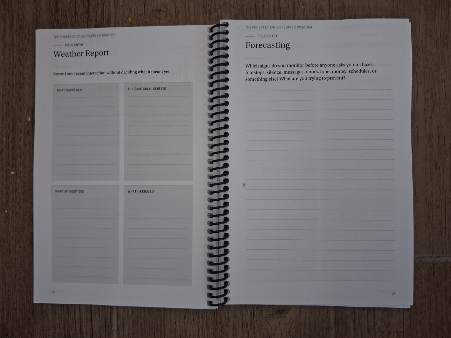 Weather Report and Forecasting photographed spread in the physical field journal